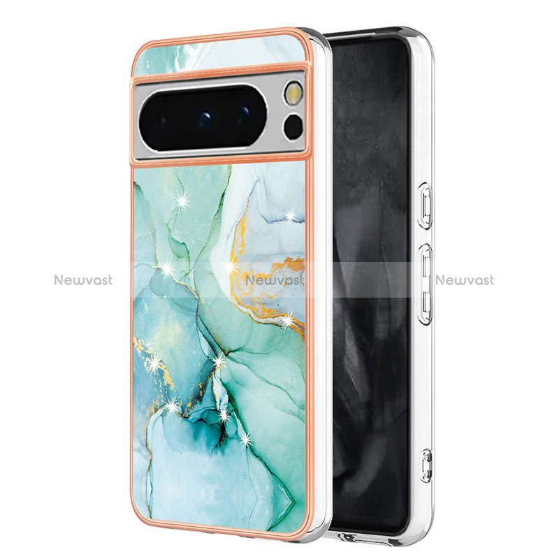 Silicone Candy Rubber Gel Fashionable Pattern Soft Case Cover YB5 for Google Pixel 8 Pro 5G Green