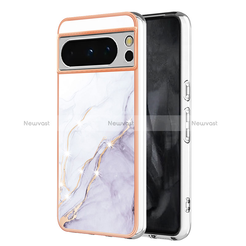 Silicone Candy Rubber Gel Fashionable Pattern Soft Case Cover YB5 for Google Pixel 8 Pro 5G White