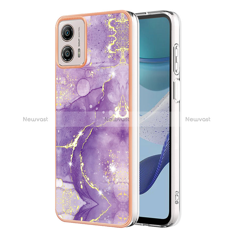 Silicone Candy Rubber Gel Fashionable Pattern Soft Case Cover YB5 for Motorola Moto G53 5G Purple