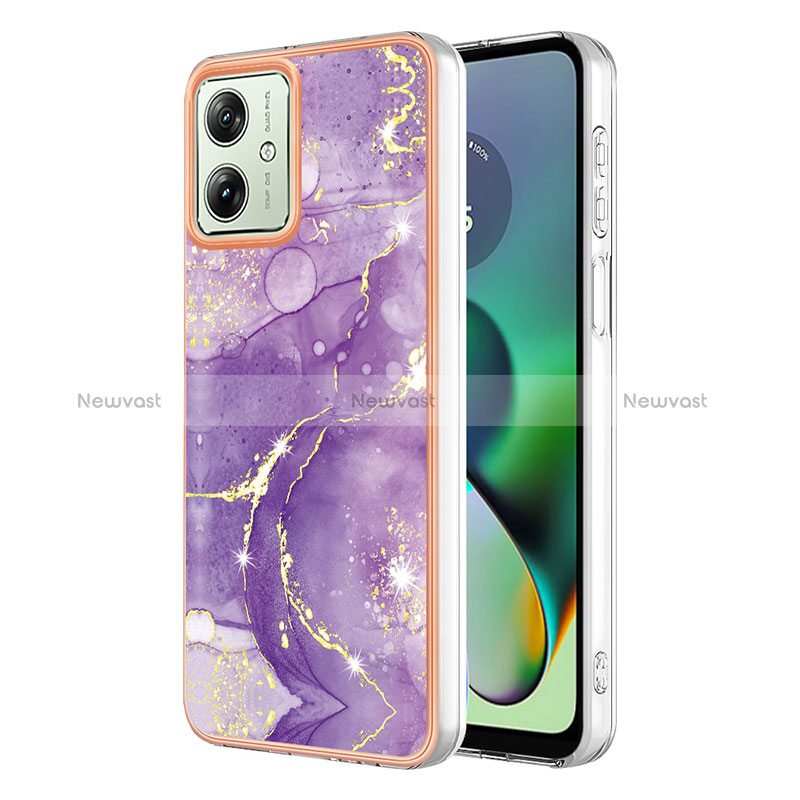 Silicone Candy Rubber Gel Fashionable Pattern Soft Case Cover YB5 for Motorola Moto G54 5G Purple