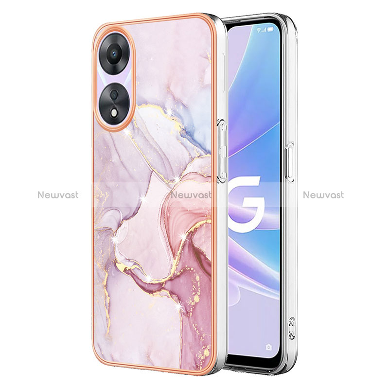 Silicone Candy Rubber Gel Fashionable Pattern Soft Case Cover YB5 for Oppo A78 5G Pink