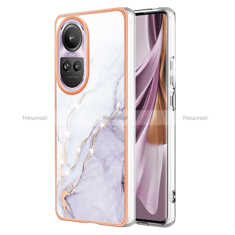 Silicone Candy Rubber Gel Fashionable Pattern Soft Case Cover YB5 for Oppo Reno10 Pro 5G White