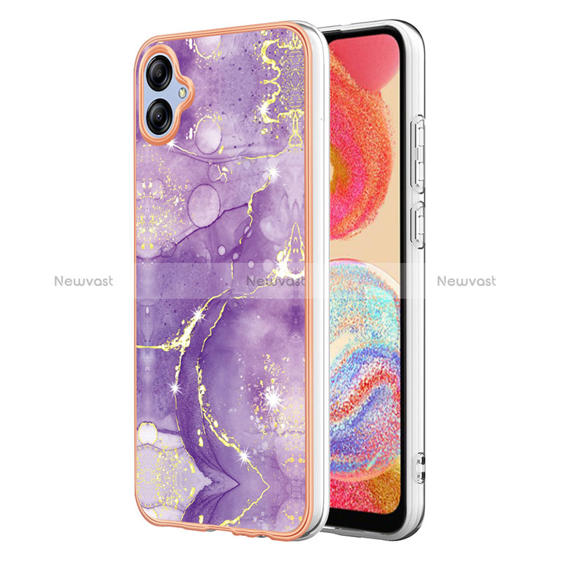 Silicone Candy Rubber Gel Fashionable Pattern Soft Case Cover YB5 for Samsung Galaxy A04E Purple