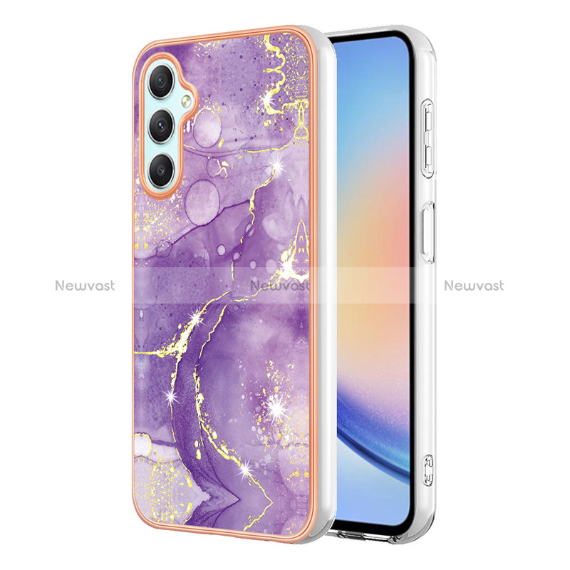 Silicone Candy Rubber Gel Fashionable Pattern Soft Case Cover YB5 for Samsung Galaxy A25 5G Purple