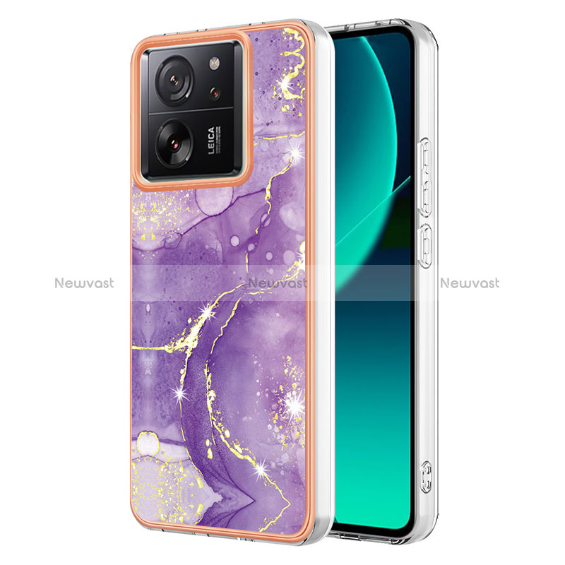 Silicone Candy Rubber Gel Fashionable Pattern Soft Case Cover YB5 for Xiaomi Mi 13T 5G Purple