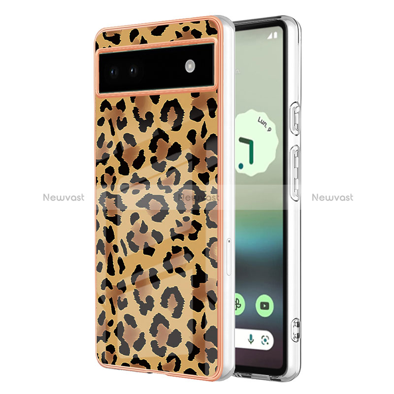 Silicone Candy Rubber Gel Fashionable Pattern Soft Case Cover YB6 for Google Pixel 6a 5G Brown