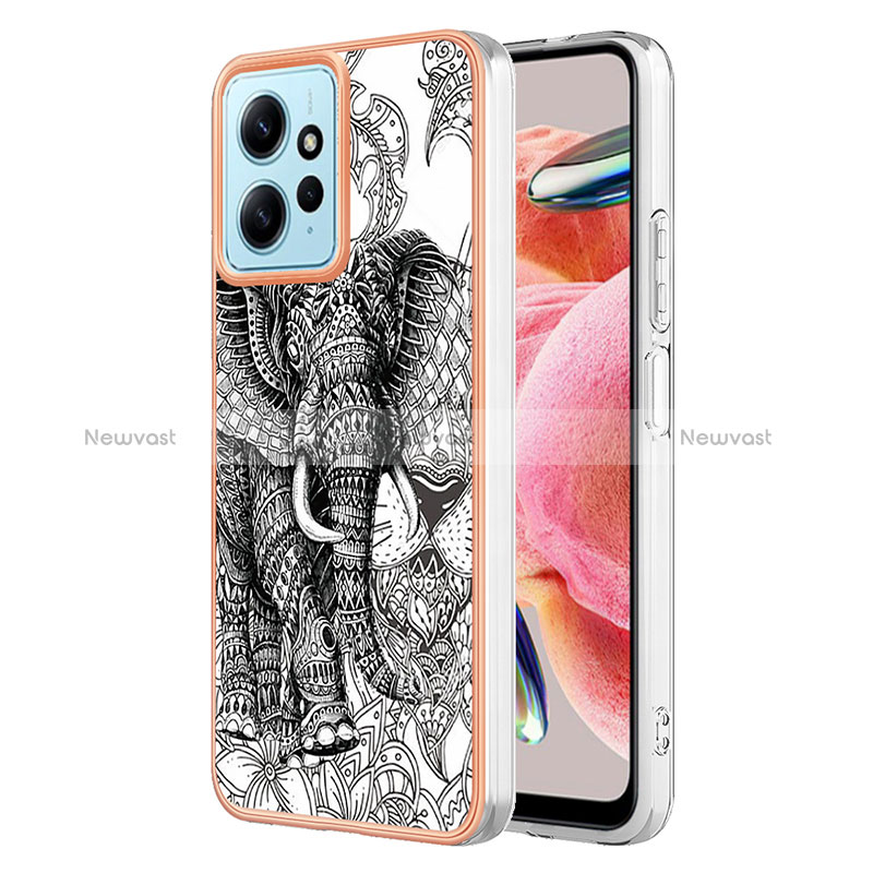 Silicone Candy Rubber Gel Fashionable Pattern Soft Case Cover YB6 for Xiaomi Redmi Note 12 4G Gray