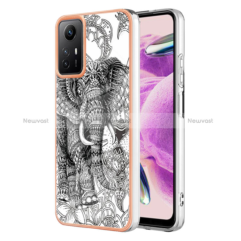 Silicone Candy Rubber Gel Fashionable Pattern Soft Case Cover YB6 for Xiaomi Redmi Note 12S Gray