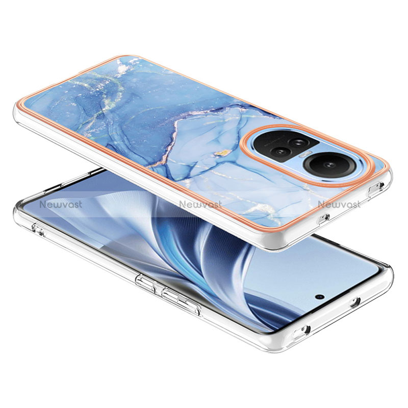 Silicone Candy Rubber Gel Fashionable Pattern Soft Case Cover YB7 for Oppo Reno10 5G Blue