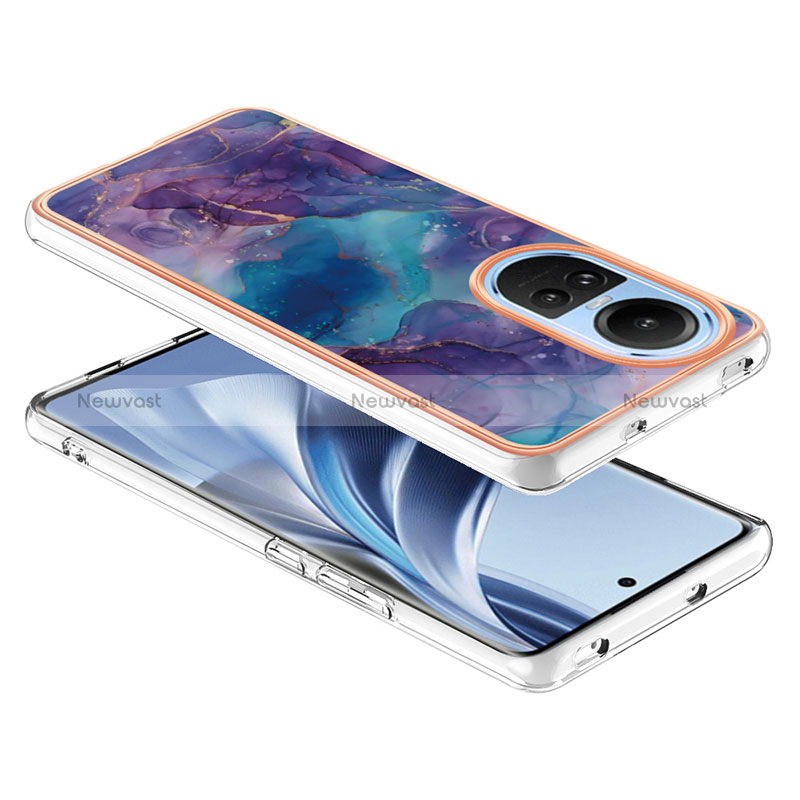 Silicone Candy Rubber Gel Fashionable Pattern Soft Case Cover YB7 for Oppo Reno10 5G Purple