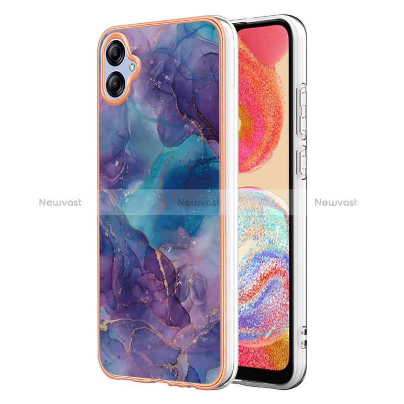 Silicone Candy Rubber Gel Fashionable Pattern Soft Case Cover YB7 for Samsung Galaxy F04 Purple