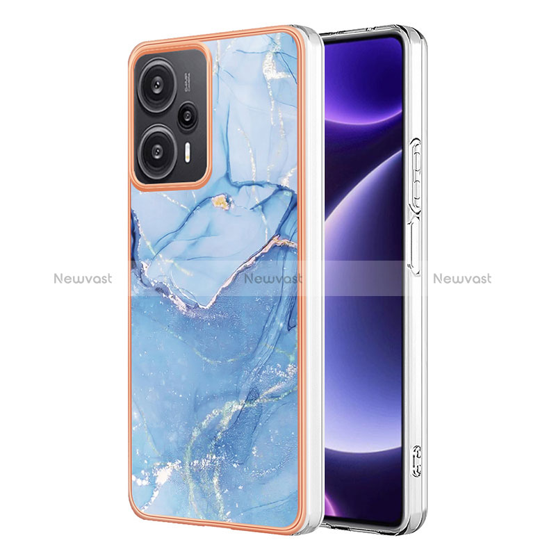 Silicone Candy Rubber Gel Fashionable Pattern Soft Case Cover YB7 for Xiaomi Poco F5 5G Blue