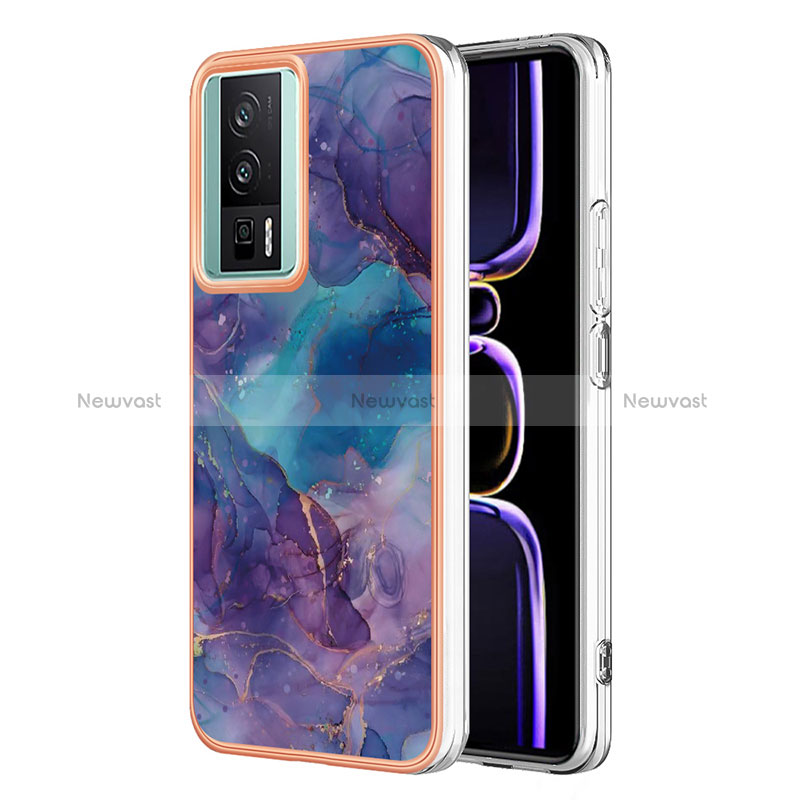 Silicone Candy Rubber Gel Fashionable Pattern Soft Case Cover YB7 for Xiaomi Redmi K60 5G Purple