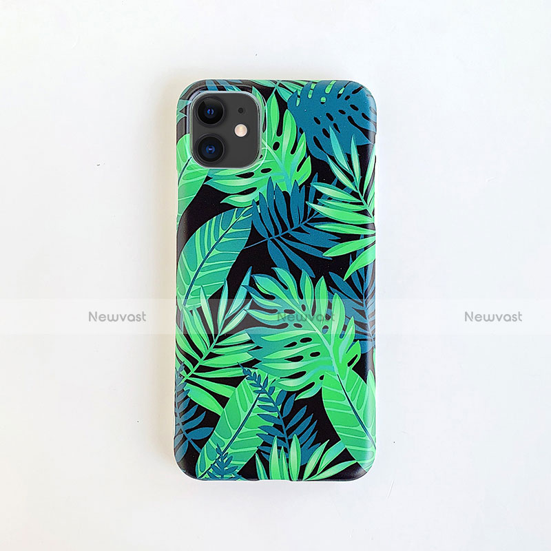 Silicone Candy Rubber Gel Flowers Soft Case Cover for Apple iPhone 11 Green