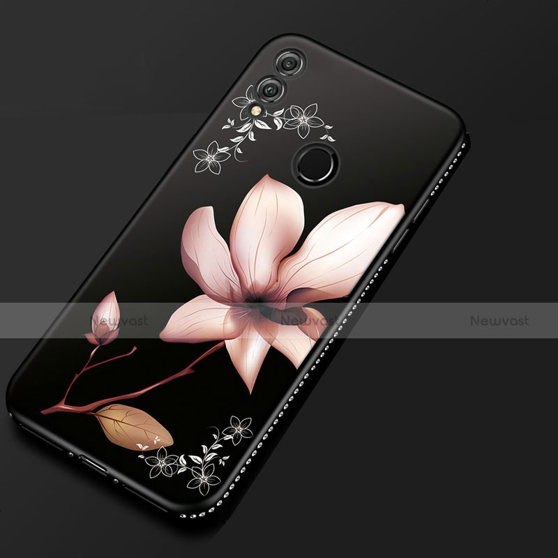 Silicone Candy Rubber Gel Flowers Soft Case Cover for Huawei Honor 8X Pink