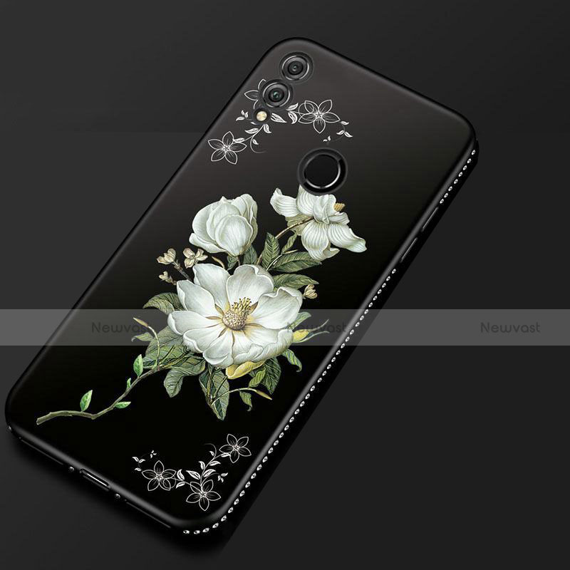 Silicone Candy Rubber Gel Flowers Soft Case Cover for Huawei Honor View 10 Lite Black