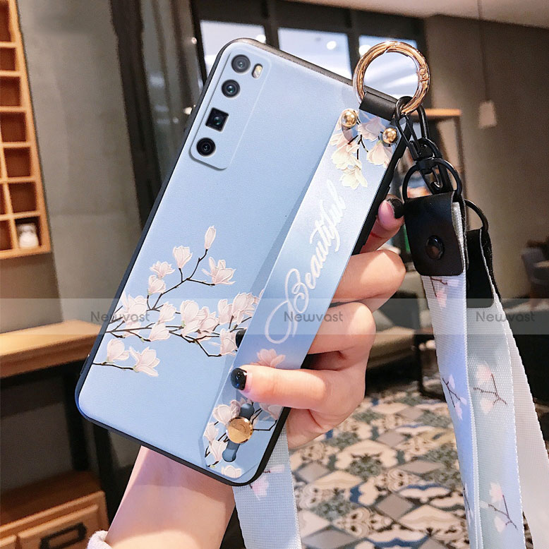 Silicone Candy Rubber Gel Flowers Soft Case Cover for Huawei Nova 7 Pro 5G