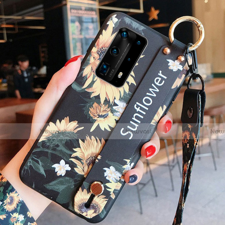 Silicone Candy Rubber Gel Flowers Soft Case Cover for Huawei P40 Pro+ Plus Red