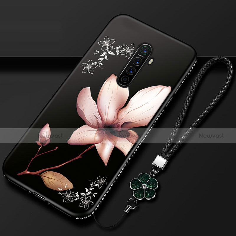 Silicone Candy Rubber Gel Flowers Soft Case Cover for Oppo Reno Ace Brown