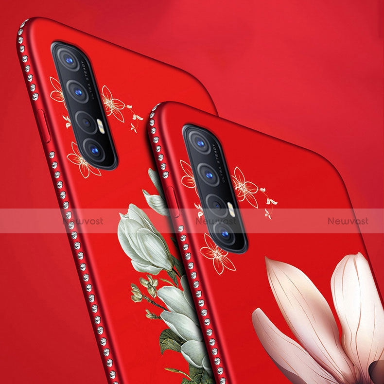 Silicone Candy Rubber Gel Flowers Soft Case Cover for Oppo Reno3 Pro