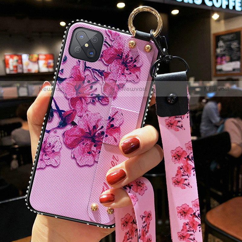 Silicone Candy Rubber Gel Flowers Soft Case Cover for Oppo Reno4 Z 5G