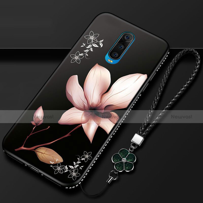Silicone Candy Rubber Gel Flowers Soft Case Cover for Oppo RX17 Pro Brown