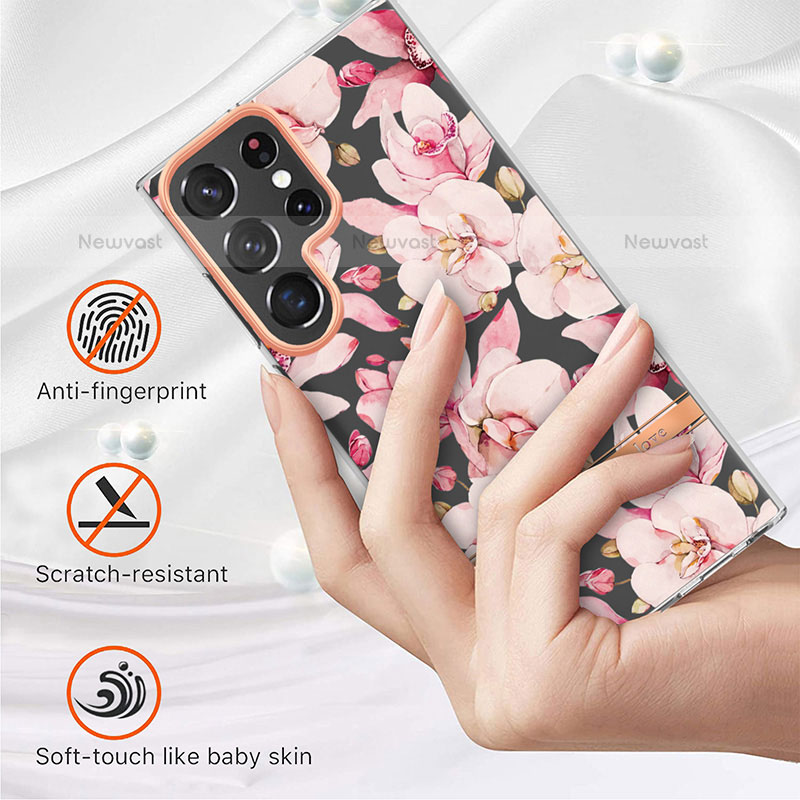 Silicone Candy Rubber Gel Flowers Soft Case Cover for Samsung Galaxy S22 Ultra 5G