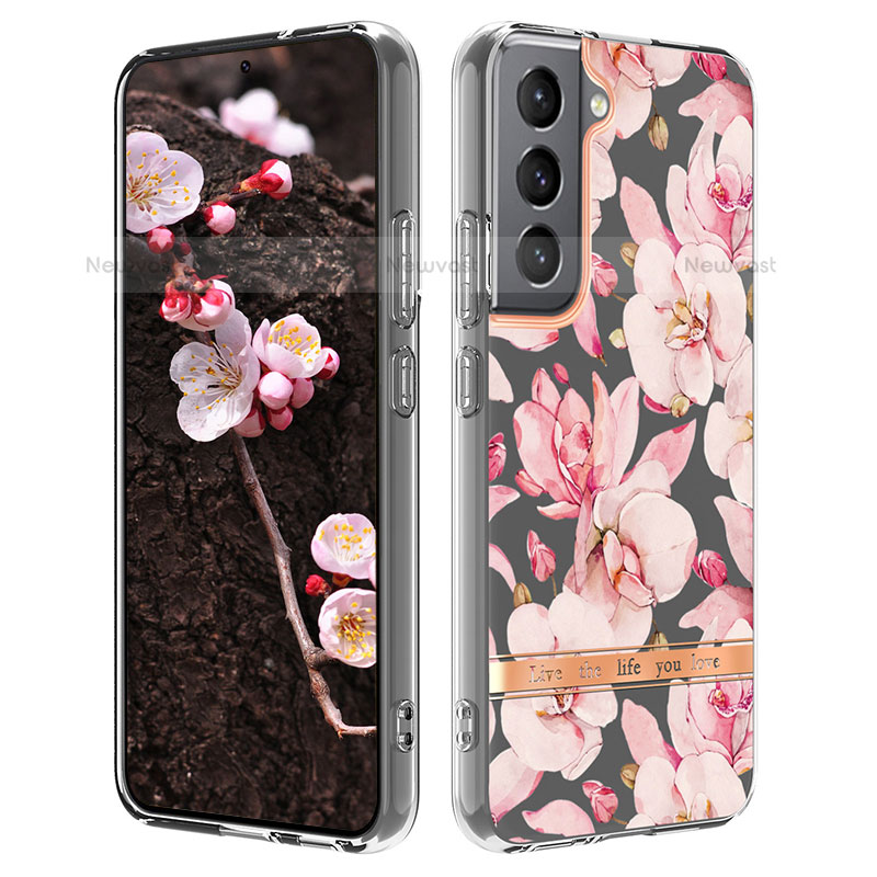 Silicone Candy Rubber Gel Flowers Soft Case Cover for Samsung Galaxy S23 Plus 5G Pink