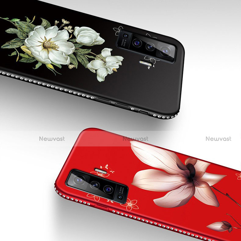 Silicone Candy Rubber Gel Flowers Soft Case Cover for Vivo X50 5G