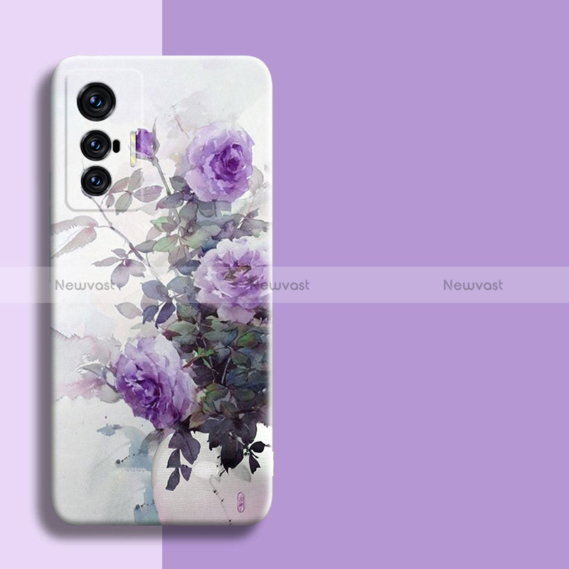 Silicone Candy Rubber Gel Flowers Soft Case Cover for Vivo X70t