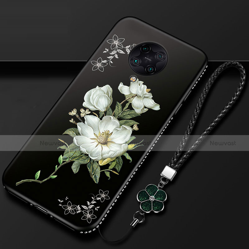 Silicone Candy Rubber Gel Flowers Soft Case Cover for Xiaomi Poco F2 Pro White