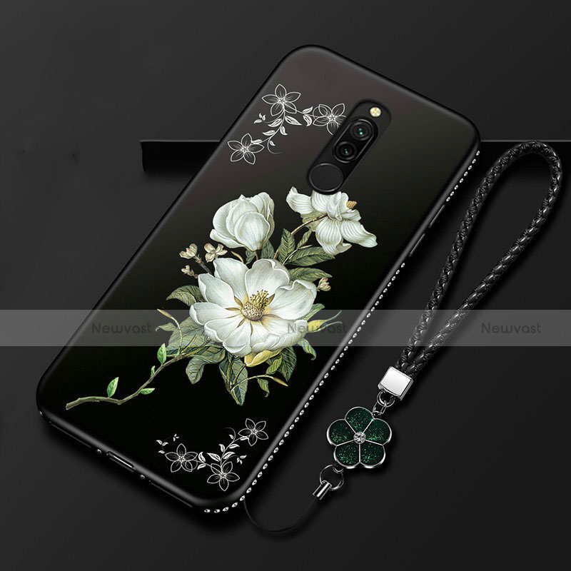 Silicone Candy Rubber Gel Flowers Soft Case Cover for Xiaomi Redmi 8 White