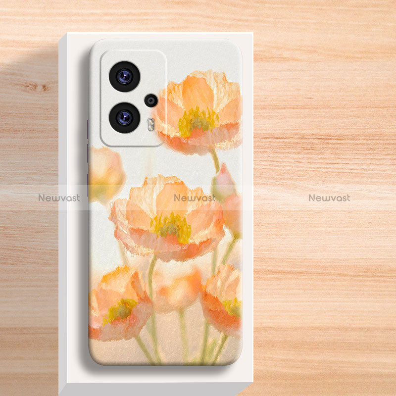 Silicone Candy Rubber Gel Flowers Soft Case Cover for Xiaomi Redmi K50i 5G Yellow