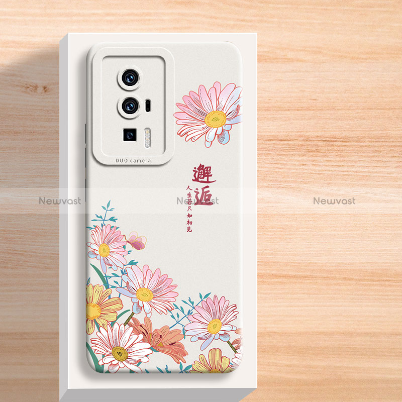 Silicone Candy Rubber Gel Flowers Soft Case Cover for Xiaomi Redmi K60 5G