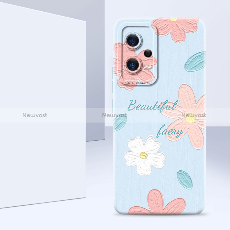 Silicone Candy Rubber Gel Flowers Soft Case Cover for Xiaomi Redmi Note 12 Pro 5G