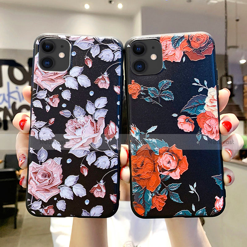 Silicone Candy Rubber Gel Flowers Soft Case Cover H02 for Apple iPhone 11