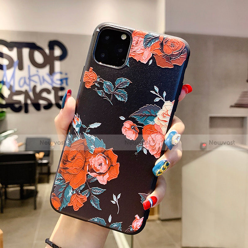 Silicone Candy Rubber Gel Flowers Soft Case Cover H02 for Apple iPhone 11 Pro Max