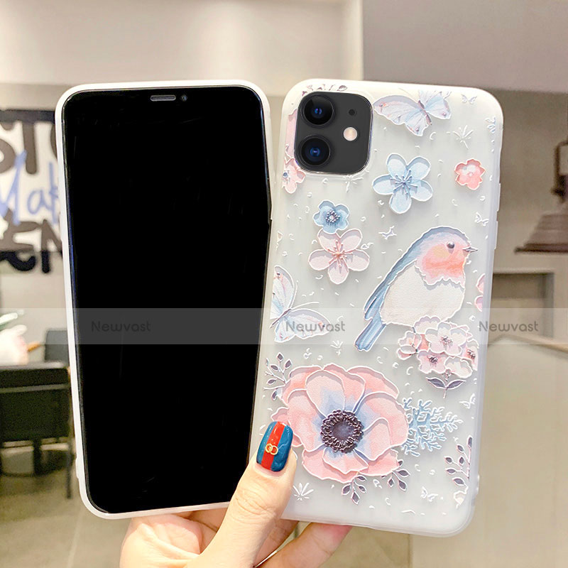 Silicone Candy Rubber Gel Flowers Soft Case Cover H03 for Apple iPhone 11