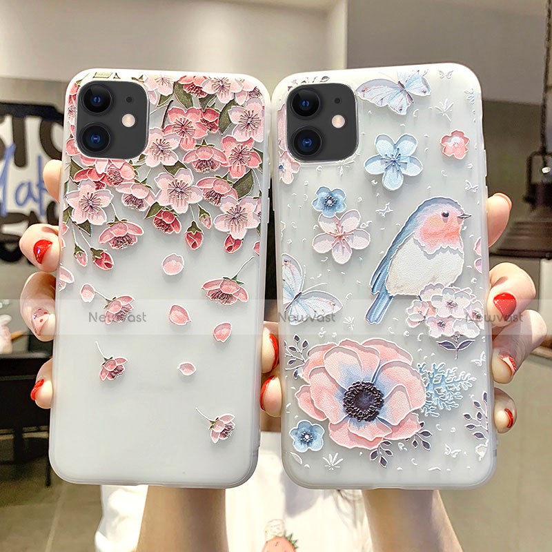 Silicone Candy Rubber Gel Flowers Soft Case Cover H03 for Apple iPhone 11