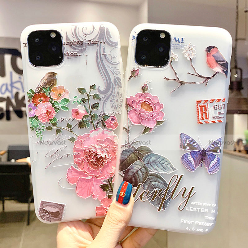 Silicone Candy Rubber Gel Flowers Soft Case Cover H06 for Apple iPhone 11 Pro