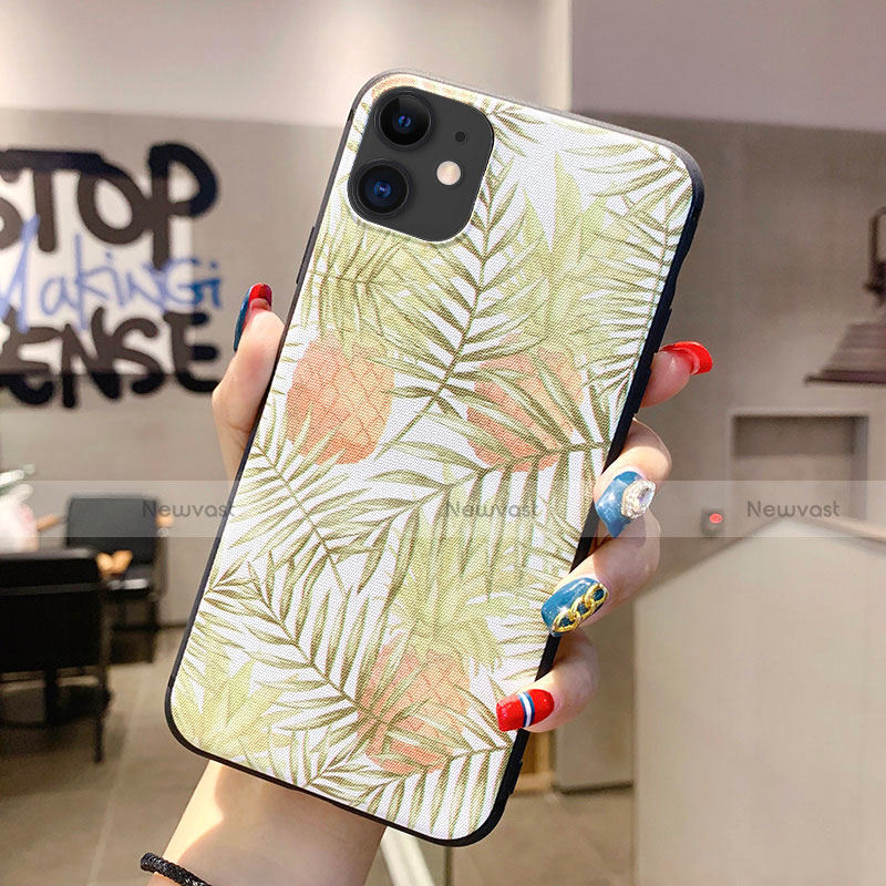 Silicone Candy Rubber Gel Flowers Soft Case Cover H09 for Apple iPhone 11 Gold