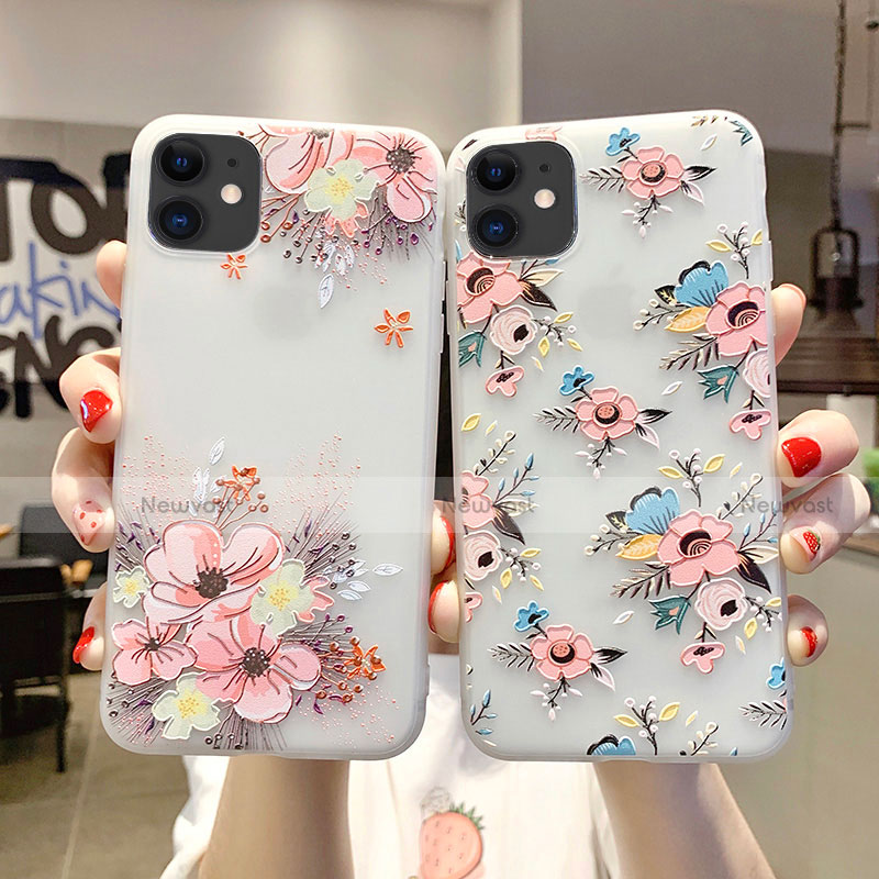 Silicone Candy Rubber Gel Flowers Soft Case Cover H11 for Apple iPhone 11