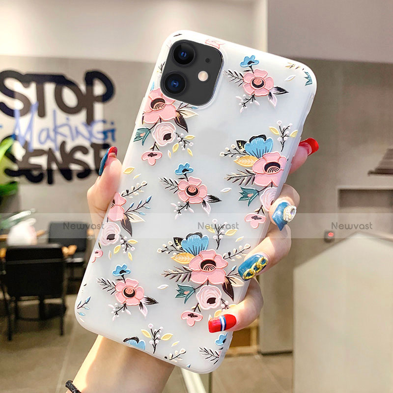 Silicone Candy Rubber Gel Flowers Soft Case Cover H11 for Apple iPhone 11