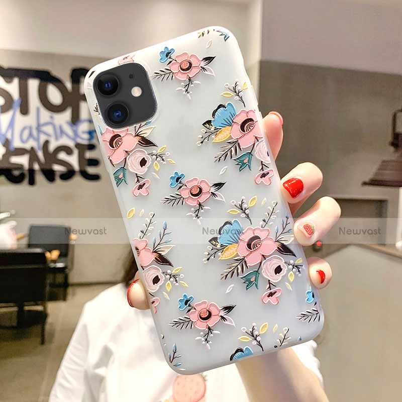 Silicone Candy Rubber Gel Flowers Soft Case Cover H11 for Apple iPhone 11