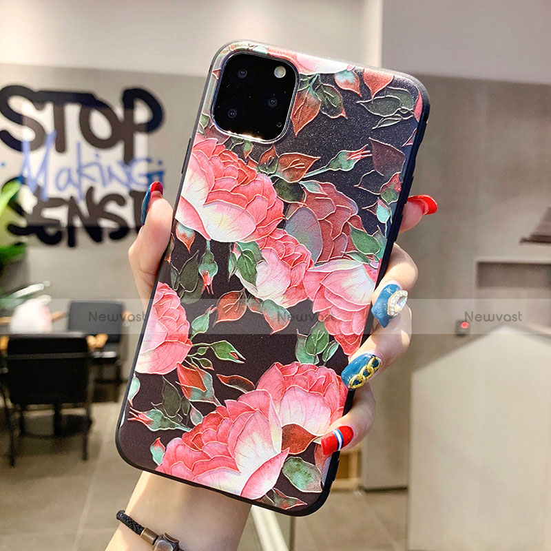 Silicone Candy Rubber Gel Flowers Soft Case Cover H12 for Apple iPhone 11 Pro Max