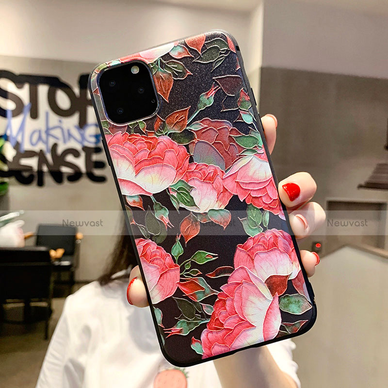 Silicone Candy Rubber Gel Flowers Soft Case Cover H12 for Apple iPhone 11 Pro Max