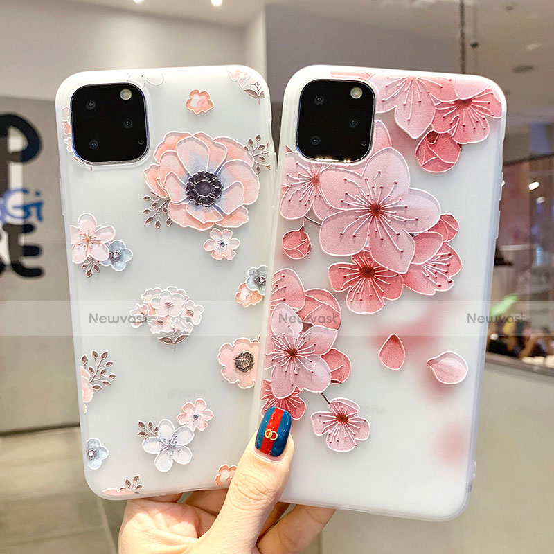 Silicone Candy Rubber Gel Flowers Soft Case Cover H19 for Apple iPhone 11 Pro