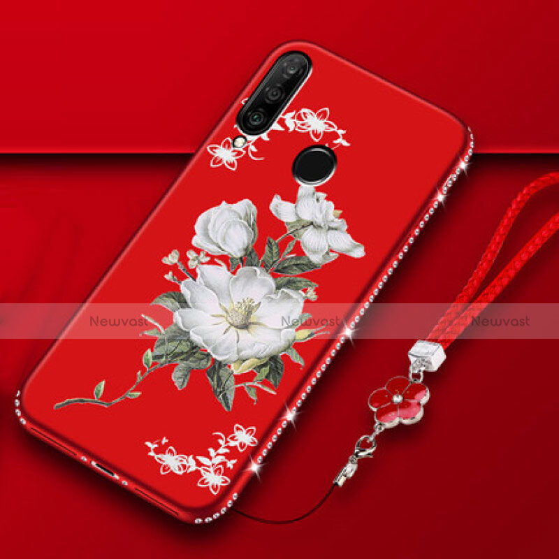Silicone Candy Rubber Gel Flowers Soft Case Cover K01 for Huawei Nova 4e