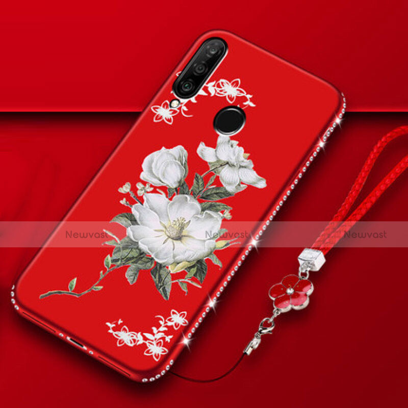 Silicone Candy Rubber Gel Flowers Soft Case Cover K01 for Huawei P30 Lite XL Colorful