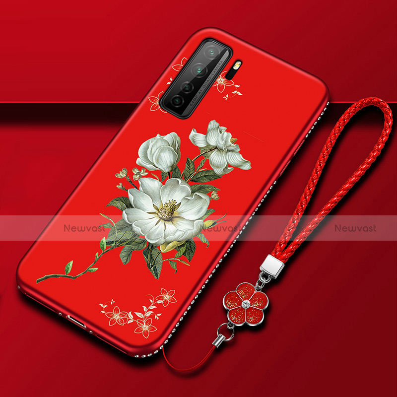 Silicone Candy Rubber Gel Flowers Soft Case Cover K02 for Huawei Nova 7 SE 5G